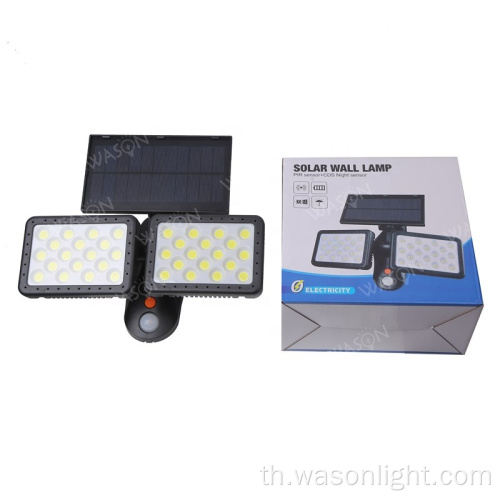 Wason Security Solar Lights Outdoor 1000 Lumens 6500K ปรับได้ 3 โหมดกันน้ำ IP65 Wireless Votion Wall Light